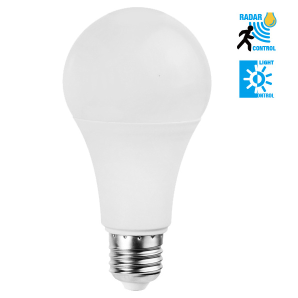 Emergency Led Light Bulb Radar Sensor Bulb Activated Dusk to Dawn Light Bulb 5000K Daylight