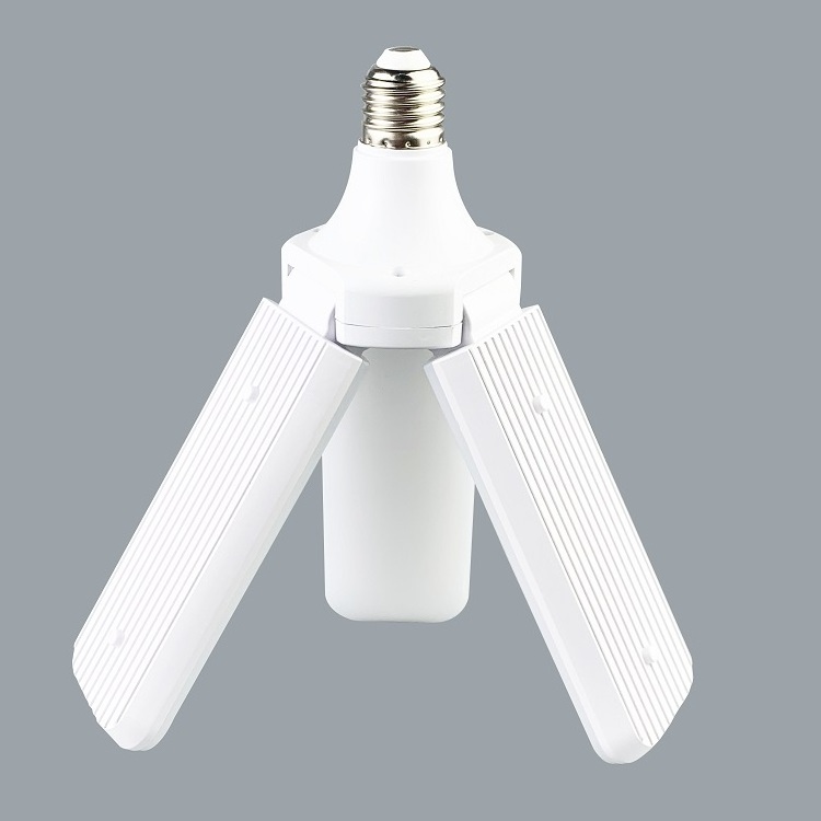 High watts New Design 45W 60W Deformanle Led Fan Bulb E27 Adjustable light Foldable Fan Blade Led Light 360 Degree