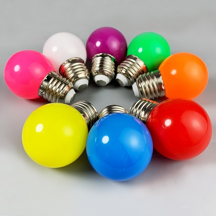 1W 2W LED Coloured GolfBall Bulb, Mixed Colours Red Green Blue Pink Yellow for Decorative, Wedding, Halloween, Christmas, Party