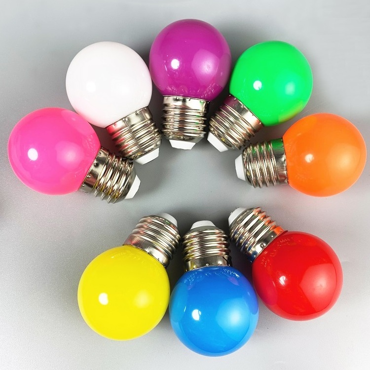 1W 2W LED Coloured GolfBall Bulb, Mixed Colours Red Green Blue Pink Yellow for Decorative, Wedding, Halloween, Christmas, Party