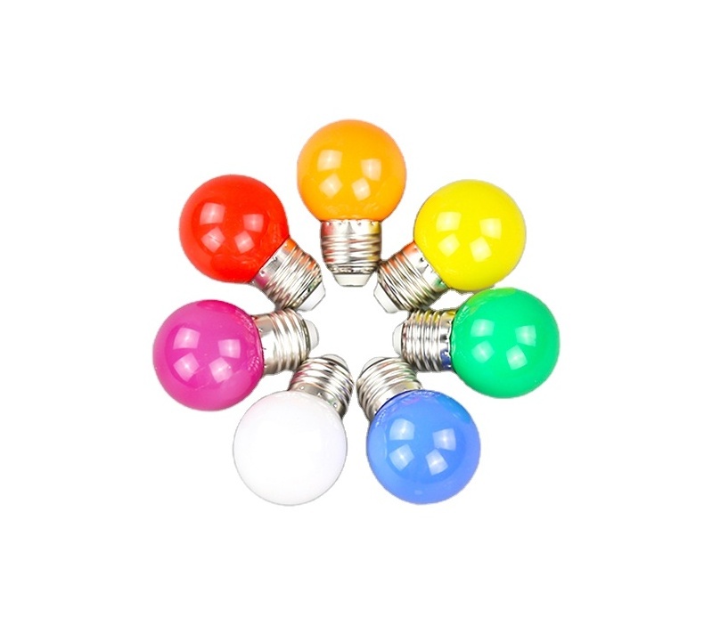 1W 2W LED Coloured GolfBall Bulb, Mixed Colours Red Green Blue Pink Yellow for Decorative, Wedding, Halloween, Christmas, Party