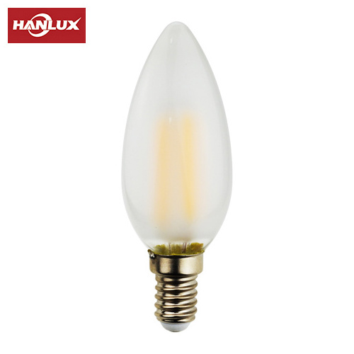 Cheap price clear and amber E14 4W 6W candle filament bulb candle in the wind led filament bulb