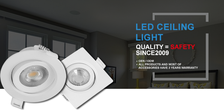 High quality 5W downlight spotlight office home hotel ceiling recessed adjustable cob round led spot down light