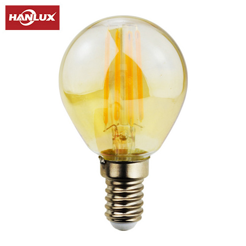 Hanlux 9 watt dc led filament bulb hotsale a60 6w 8w 230v 110v e27 filament bulb twin e27 led bulb lamp edison 4w amber glass