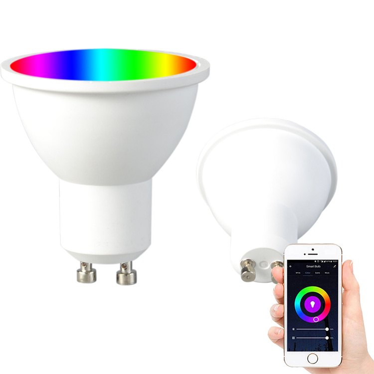 Hanlux GU10 LED Light Bulb, 40 Watt Equivalent Color Changing 12 Colors 5W Dimmable Warm White 2700K RGB LED Light Bulb remote