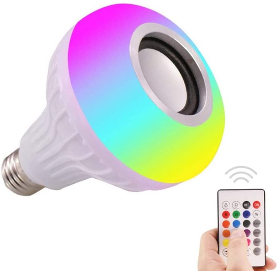 Hanlux AN014-1 Wireless BT Smart LED Light Speaker Bulb RGB E27 12W Music Playing Lamp Color Changing + Remote