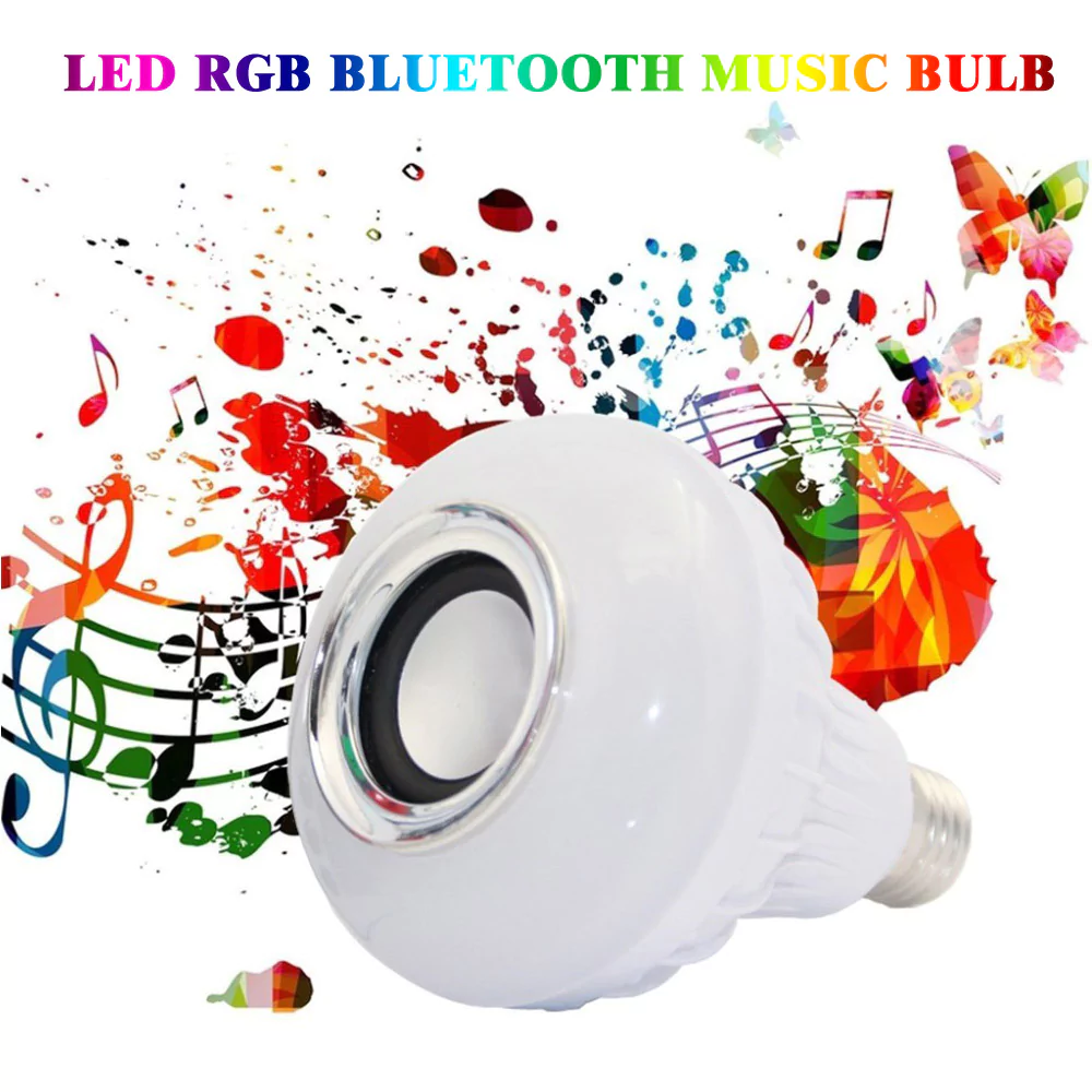 Hanlux AN014-1 Wireless BT Smart LED Light Speaker Bulb RGB E27 12W Music Playing Lamp Color Changing + Remote