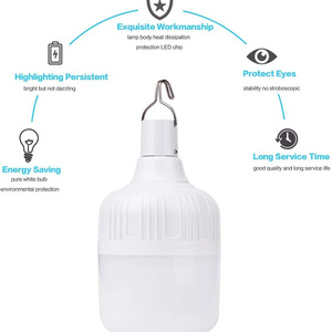 Professional high power E27 B22 20w 30w 40w 60w usb rechargeable long life eye protection emergency led bulb light