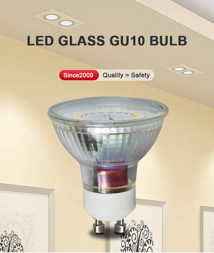 Dimmable GU10 50W Halogen Bulb Equivalent LED Bulbs, Daylight White 6000K 450 Lumen 38 Degree Beam Angle MR16 Glass Track Light