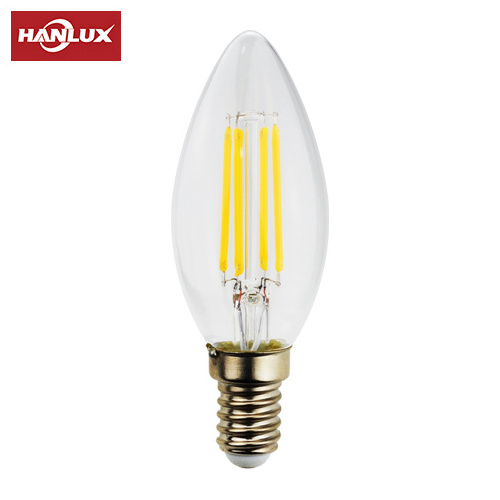 Hanlux C7 Christmas Replacement Light Bulbs C7 Clear Incandescent Bulb for Christmas String Light E12 Candelabra Base 5 Watt