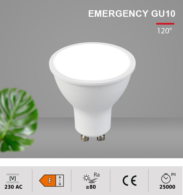 led rechargeable light 3w GU10 Rechargeable Emergency Downlight Bulb 3-5w battery backup led emergency ceiling light