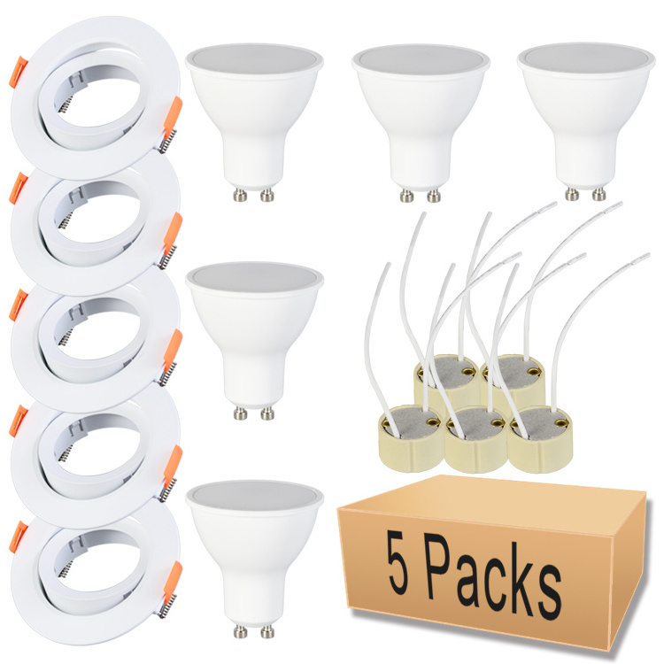 10-Pack 5-pack GU10 LED Dimmable Bulb 3000K Warm White Track Light Bulb with lampholder and gu10 fixture