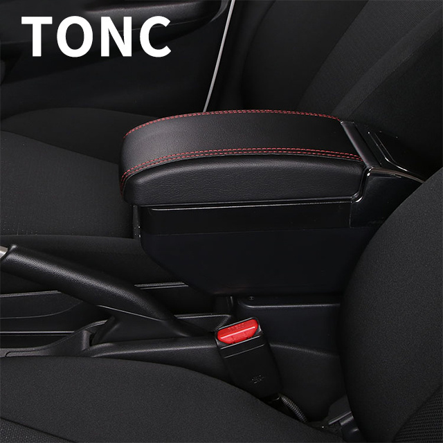 TONC Car universal center armrest box USB charging two-layer storage space center console storage box with water cup holder