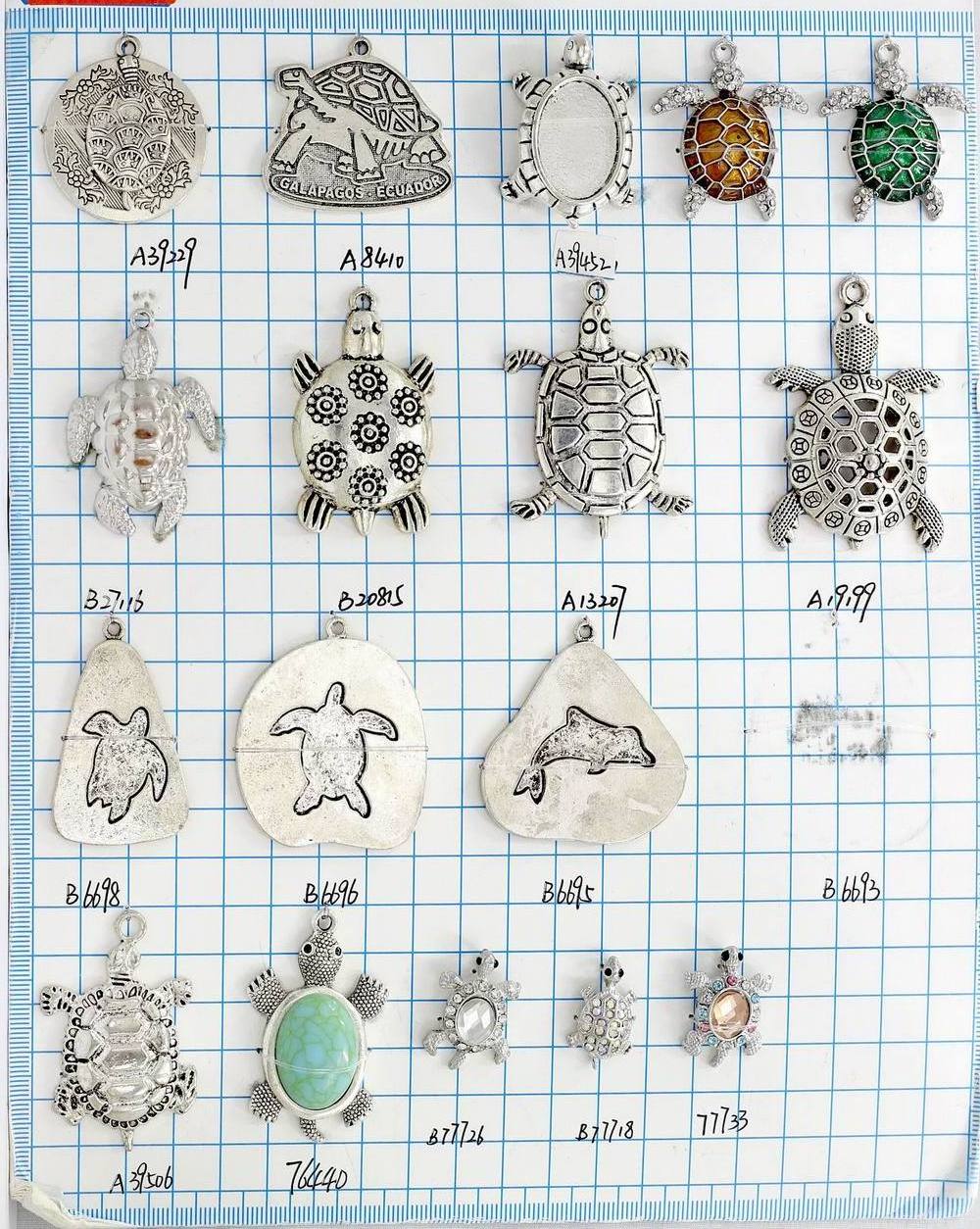 Metal Turtle  Pendant Charm for Jewelry Making Zakka  Tibetan Silver charm