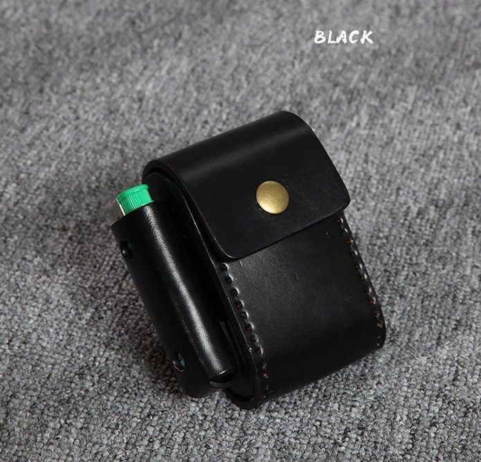 Retro Men Lighter Cigarette Case Cowhide 20 Sticks Wear Belt Waist Bag Hand Stitched Cigarettes Pack Smoking Tool Tobacco Box