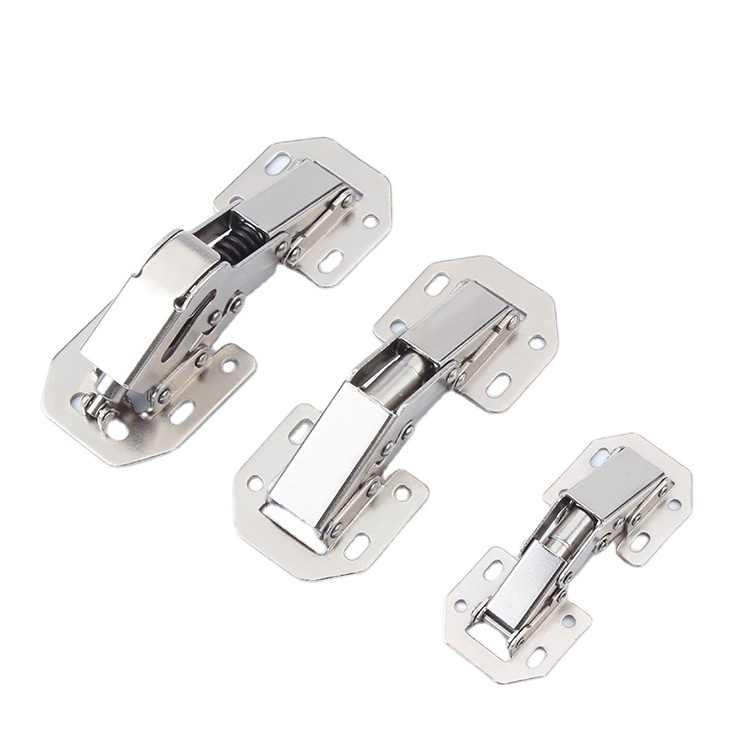 Hardware Locking Small Spring Door Hinge Soft Close Kitchen Nickel Invisible 90 Degree Cabinet Door Self Frog Hinge