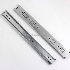 China Hardware Slim Heavy Duty  3 Fold Ball Bearing Soft Close Rail Cabinet Telescopic Sliding  Drawer  Slide Channel