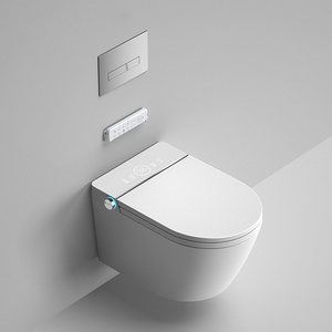 Bathroom bidet foot sensor auto automatic flush intelligent wc complete set wall hung smart toilet with tank smart hanging toile