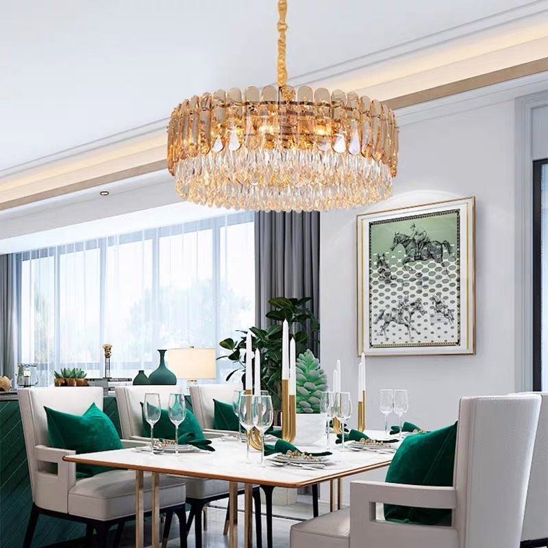 Modern luxury new led crystal chandelier gold hotel chandelier crystal lighting mid century chandelier