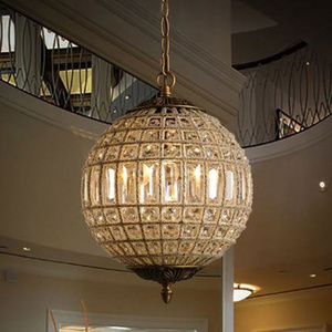 Nordic large luxury american style beaded chandeliers hotel living room pendant ceiling light led modern k9 crystal chandelier