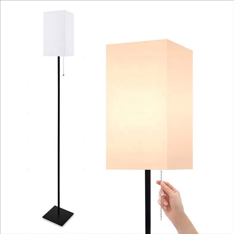 Modern simple living room floor lamp square cover bedroom study decoration vertical light can RGB magic color dimming light