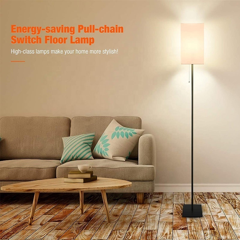 Modern simple living room floor lamp square cover bedroom study decoration vertical light can RGB magic color dimming light