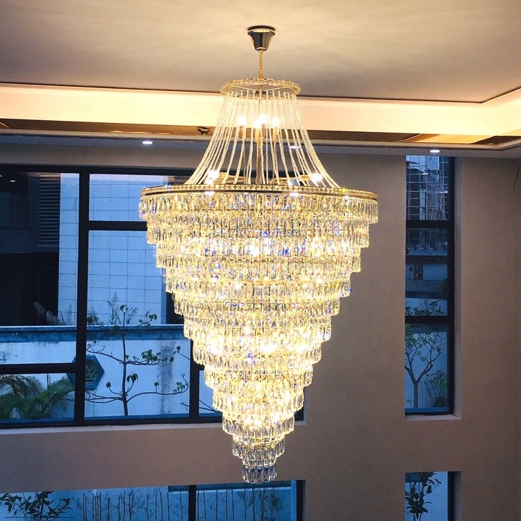 Modern led golden retro lamp light brass mid century ceiling fixture lamps for elegant decoration indoor k9 crystal chandelier