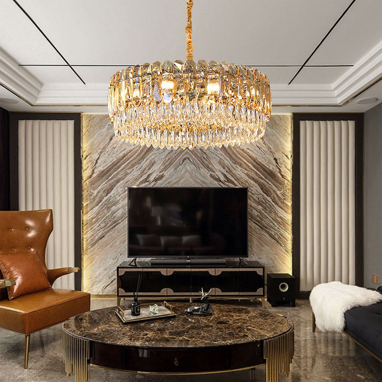 Modern luxury new led crystal chandelier gold hotel chandelier crystal lighting mid century chandelier