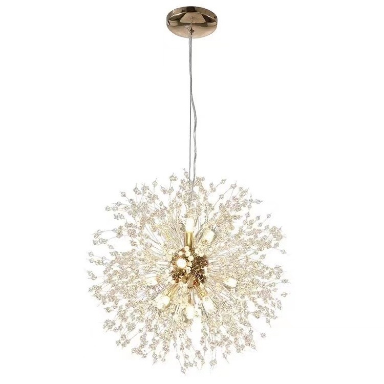 Modern Decoration Dandelion Crystal Chandelier Firefly LED Pendant Ceiling Light For Dining Bedroom