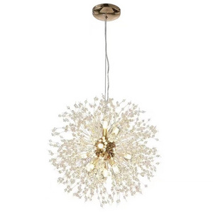 Modern Decoration Dandelion Crystal Chandelier Firefly LED Pendant Ceiling Light For Dining Bedroom