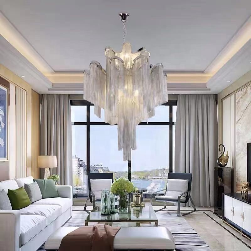 Luxury chandelier pendant light nordic long tassel chandeliers ceiling lighting for bedroom Living room