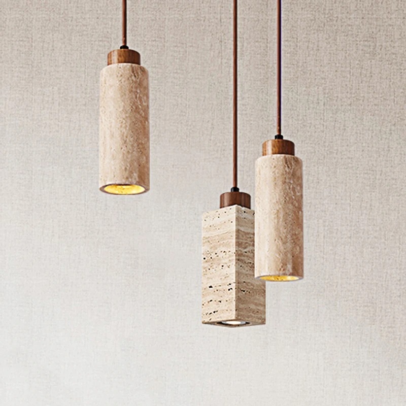 Modern High Quality Yellow Cave Stone Pendant Lamp Restaurant Bedroom Bar Led Stone Pendant Light