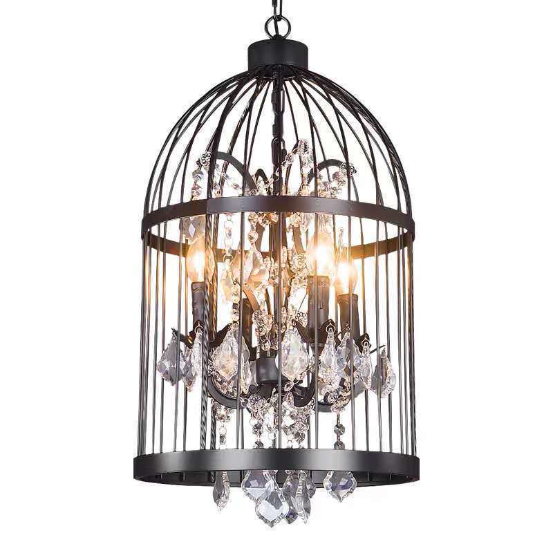 Cozee Crystal Vintage Lighting Birdcage Chandelier Cristal Hanging Light American Restaurant Chandelier Designer Light CZ2510/8