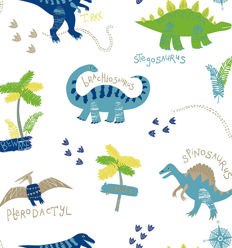 Decorative Dinosaur Non-woven Children Room Cute Babies Wallpaper