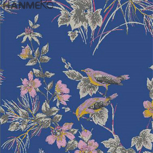 Yellow Blue Flora and Fauna Wallpaper Beautiful Colorful Floral Light Non Woven Wallpaper Rolls