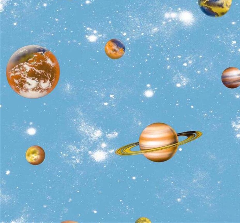 Kids Children Boys Space Galaxy And Planets Wallpaper Rolls Non-toxic Vinyl Wallpapers for kids room nursery room wall decor