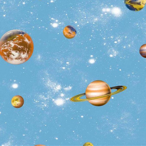 Kids Children Boys Space Galaxy And Planets Wallpaper Rolls Non-toxic Vinyl Wallpapers for kids room nursery room wall decor