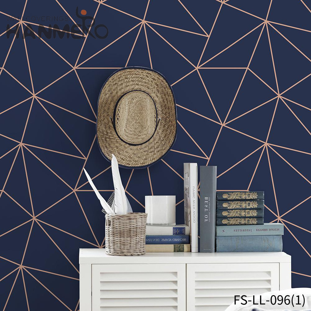 China Modern Nonwoven Blue Geometric Wallpaper Home Decoration 3D Liner Wall Paper Supplier