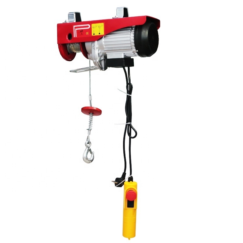 220v motor 1000kg small mini wire rope electric cable Pulley crane winch chain hoist