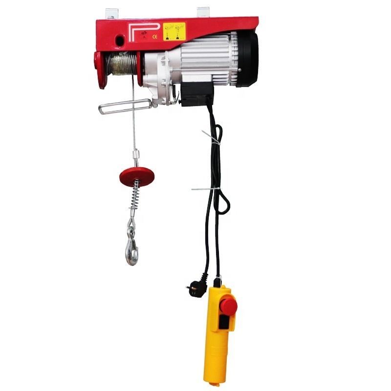 220v motor 1000kg small mini wire rope electric cable Pulley crane winch chain hoist