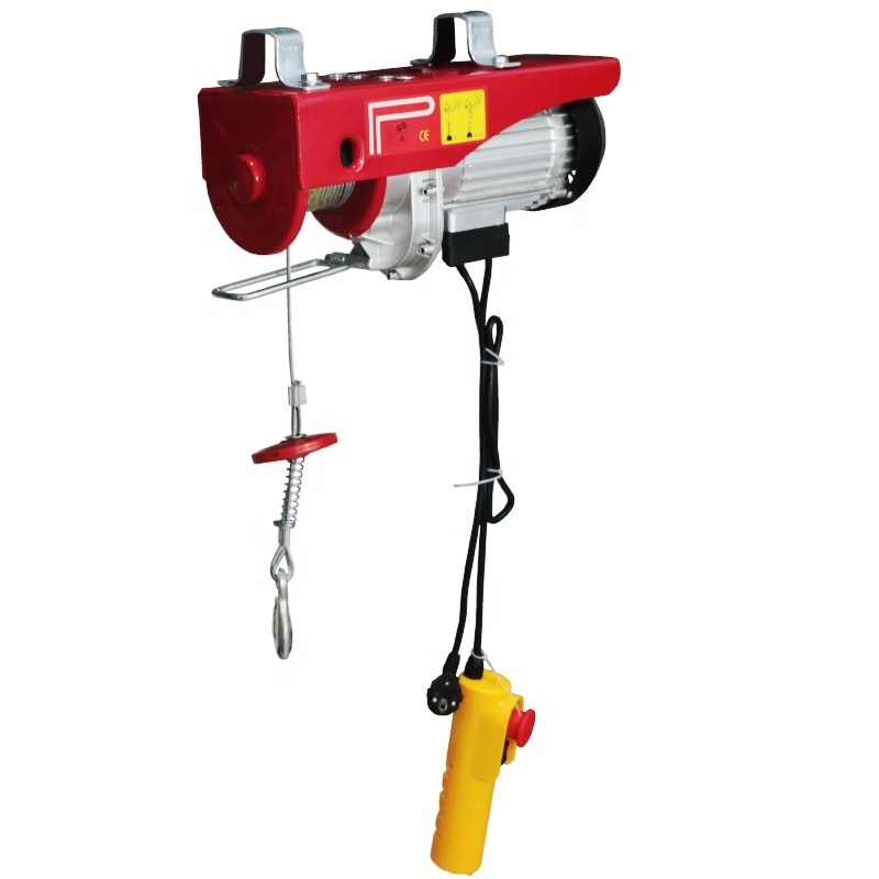 220v motor 1000kg small mini wire rope electric cable Pulley crane winch chain hoist