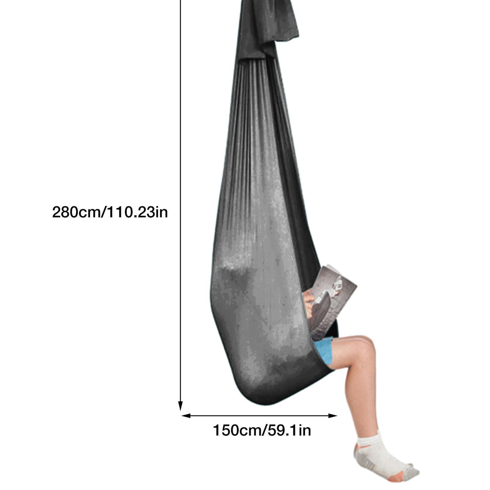 Kids Aerial Yoga Hammock Elastic Anti-gravity Swing For Inoutdoor Children Sensory Training Hanging Chair