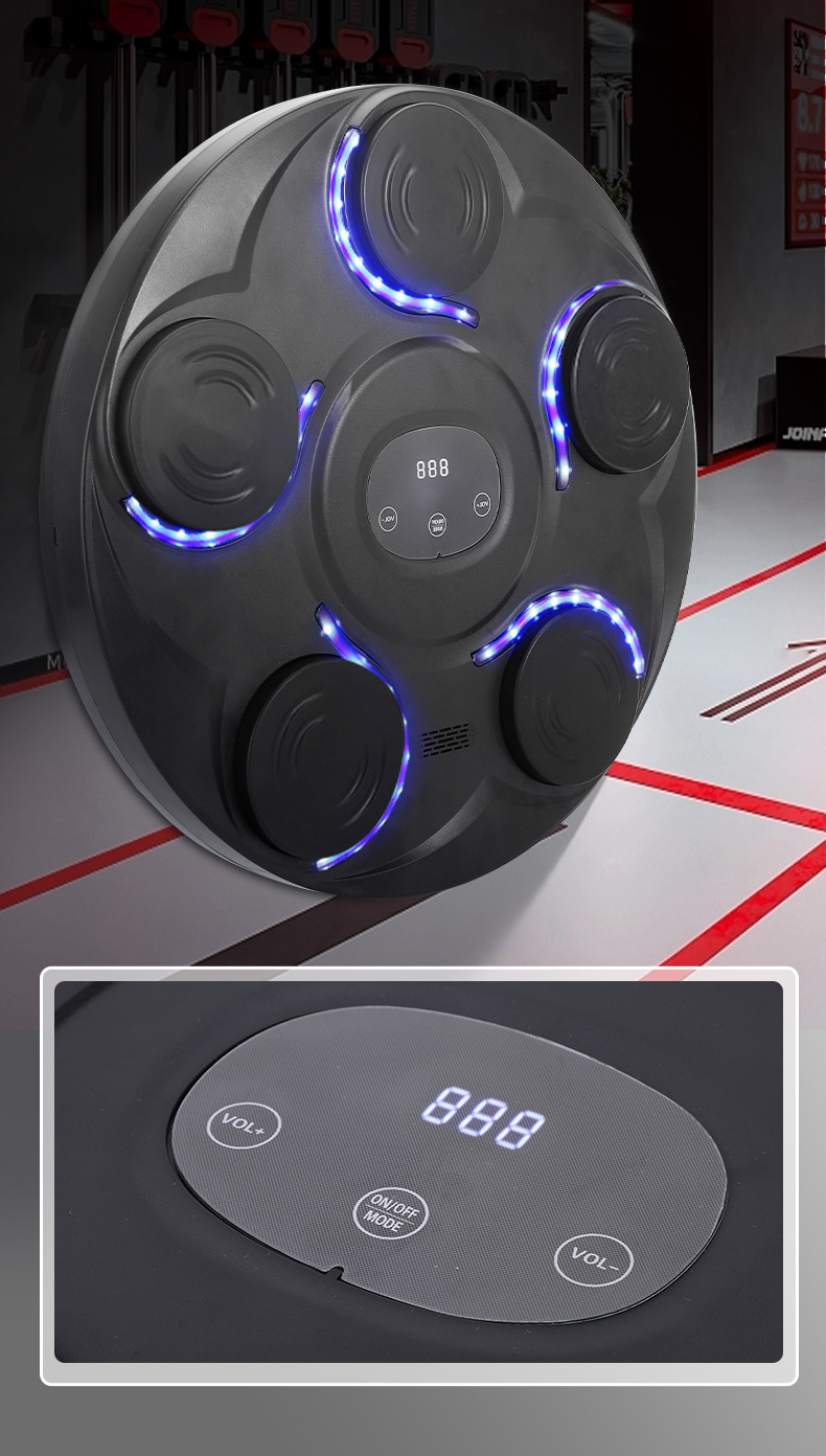 Bluetooth Training Machine with LED Electronic Wall Mounted Home Workout Boxing Target Machine for Adults and Kids