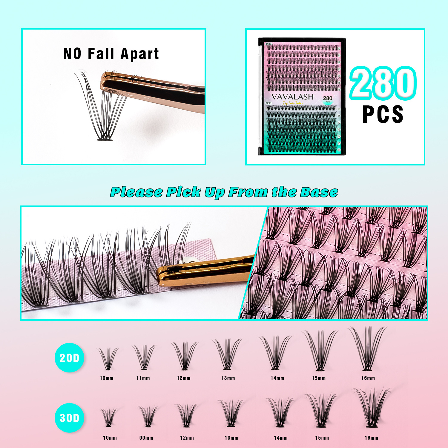 Bulk Cluster Lashes Fluffy Private Label Natural D Curl Cluster Lash Kit  Korean PBT Segments Glue And Tweezers Clusters Lashes