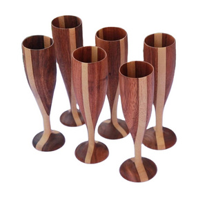 High Quality Handmade Wooden Wine Goblet Drinking Cup Water Cup Handmade Wooden Wine Glass Glasses Wine Goblet tumbler  cups