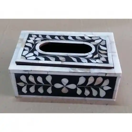 resin and bone inlay tissue box hand carved tray tissue box available at very cheap price from united trade world