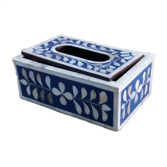 resin and bone inlay tissue box hand carved tray tissue box available at very cheap price from united trade world