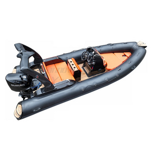 CE Fiberglass boat 20ft orca High speed semi rigid hull inflatable rib 580 schlauchboot 6m with motor