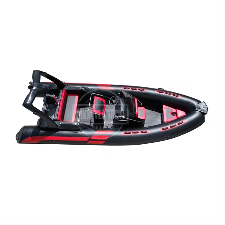 Best selling  boat aluminum 19ft fishing inflatable boat with steering wheel rib boat hypalon 580