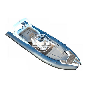 Dark Grey Hypalon/PVC Fiberglass Hull Inflatable Boat RIB760 For Sale 15Capacity